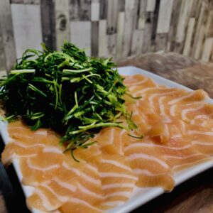 サーモン,鮭,ノルウェイサーモン,おかひじき,刺身,サラダ,