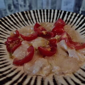 カルパッチョ,オリーブオイル,塩レモンソース,ヒラメ,イタリアン,アンティパスト,