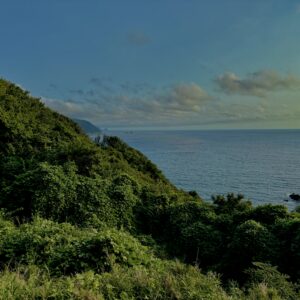海,西伊豆,恋人岬,空,夕方,雲,