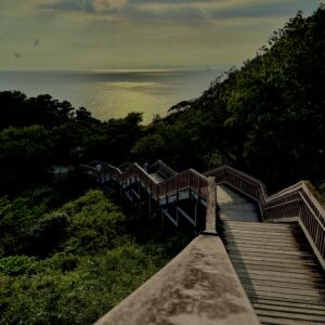 海,西伊豆,恋人岬,空,夕方,雲,