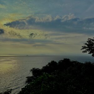 海,西伊豆,恋人岬,空,夕方,雲,