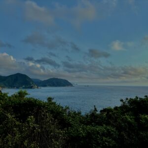 海,西伊豆,恋人岬,空,夕方,雲,