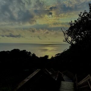 海,西伊豆,恋人岬,空,夕方,雲,