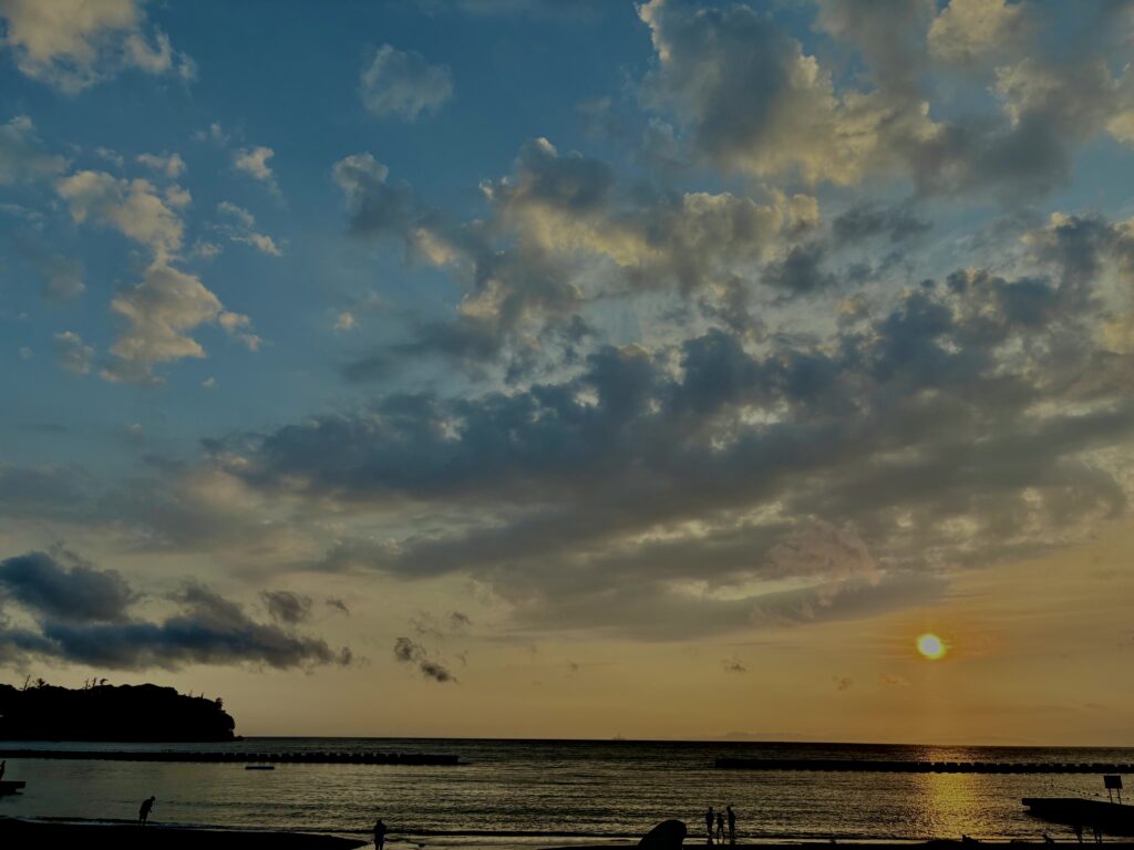 土肥,小土肥海岸,西伊豆,夕日,海,空,