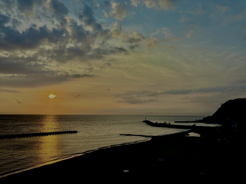 土肥,小土肥海岸,西伊豆,夕日,海,空,