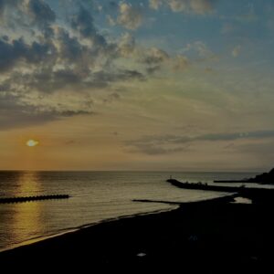 土肥,小土肥海岸,西伊豆,夕日,海,空,