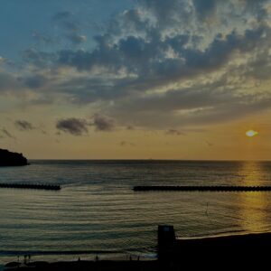 土肥,小土肥海岸,西伊豆,夕日,海,空,