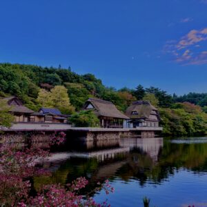 青森,八戸,風景,池,空,田舎,